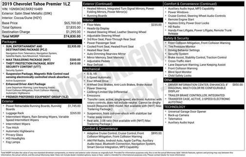 2019 Chevrolet Tahoe Premier