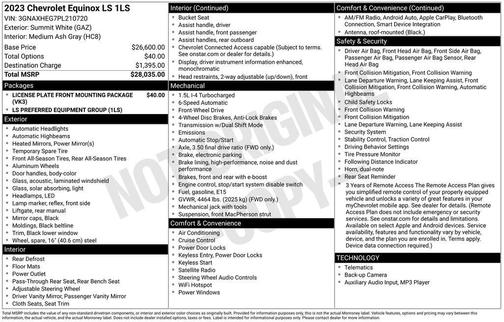 Summit White 2023 Chevrolet Equinox LS