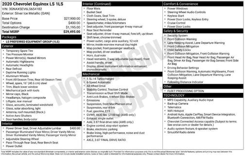 Silver Ice Metallic 2020 Chevrolet Equinox LS