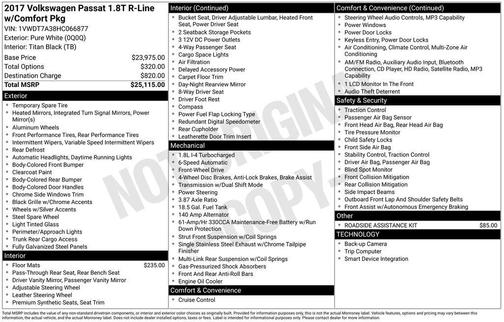 2017 Volkswagen Passat 1.8T R-Line w/Comfort