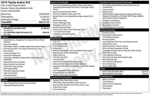 2019 Toyota Avalon XLE