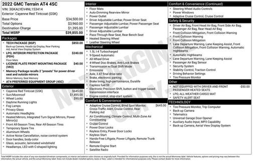 Cayenne Red Tintcoat 2022 GMC Terrain AWD AT4