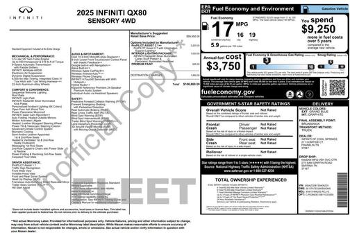 2025 INFINITI QX80 SENSORY AWD