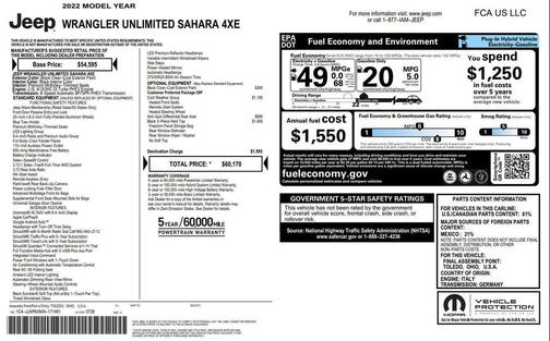 2022 Jeep Wrangler Unlimited 4xe Sahara