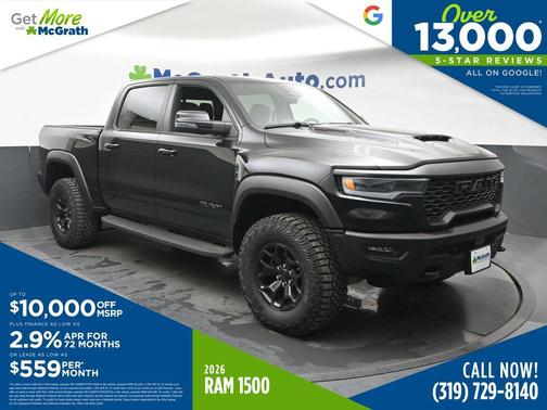 Diamond Black Crystal Pearlcoat 2026 RAM 1500 RHO Crew Cab 4x4 5'7' Box