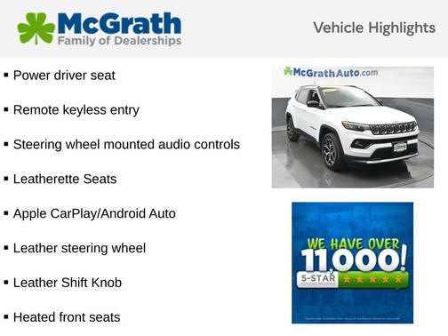 Bright White Clearcoat 2025 Jeep Compass Limited