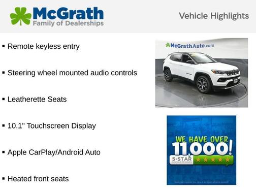 Bright White Clearcoat 2025 Jeep Compass Limited