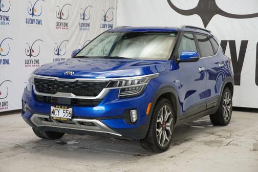 Blue 2021 Kia Seltos SX Turbo