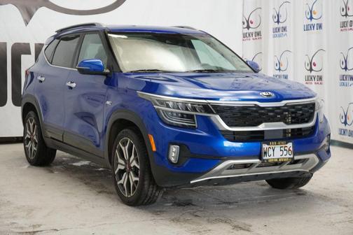 Blue 2021 Kia Seltos SX Turbo