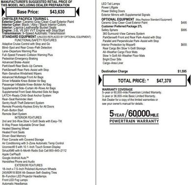 Ceramic Gray Clearcoat 2023 Chrysler Pacifica Touring-L