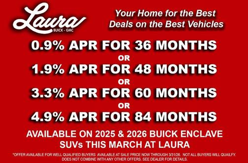 White Tri-Coat 2026 Buick Enclave Avenir