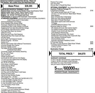 2019 Chrysler Pacifica Touring-L Plus