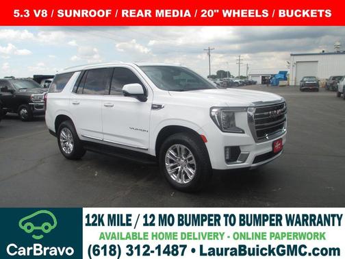 Summit White 2021 GMC Yukon SLT