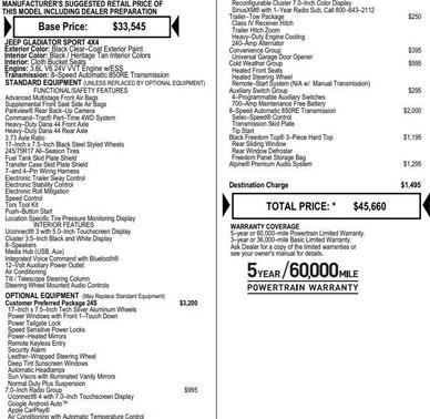 2020 Jeep Gladiator Sport