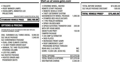 Summit White 2026 GMC Sierra 3500 SLE