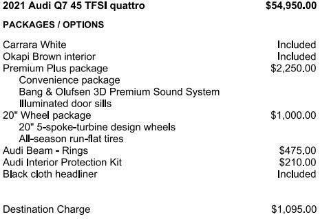 2021 Audi Q7 45 Premium Plus