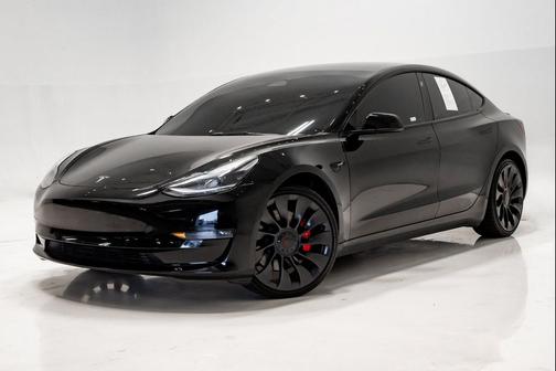 Solid Black 2022 Tesla Model 3 Performance