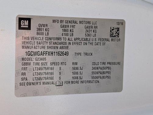 2017 Chevrolet Express 2500 Work Van