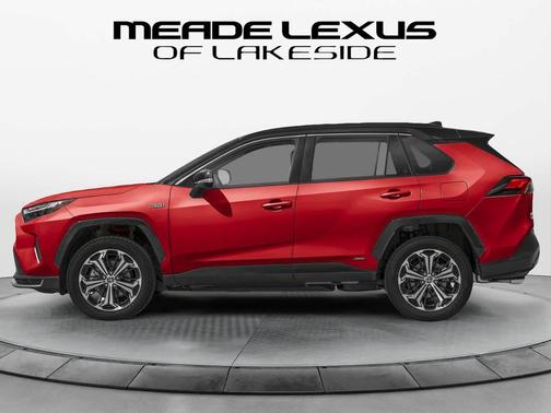 Supersonic Red/Midnight Black Metallic 2025 Toyota RAV4 Hybrid SE