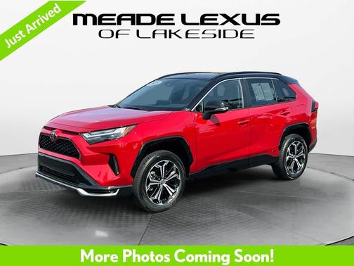 Supersonic Red/Midnight Black Metallic 2025 Toyota RAV4 Hybrid SE