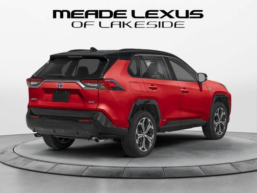 Supersonic Red/Midnight Black Metallic 2025 Toyota RAV4 Hybrid SE