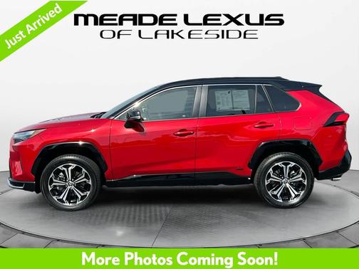 Supersonic Red/Midnight Black Metallic 2025 Toyota RAV4 Hybrid SE