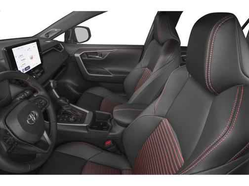 Supersonic Red/Midnight Black Metallic 2025 Toyota RAV4 Hybrid SE