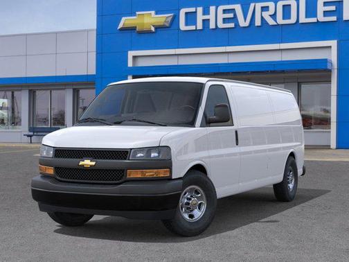Summit White 2026 Chevrolet Express 3500 3500 Extended Wheelbase, WT, RWD