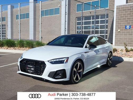 Glacier White Metallic 2024 Audi A5 Sportback 45 S Line Premium Plus