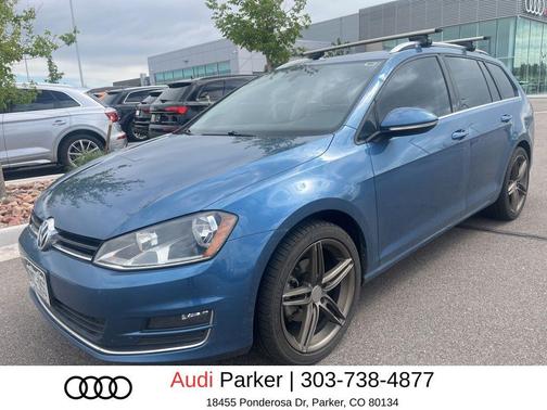 Blue Metallic 2015 Volkswagen Golf SportWagen TDI SEL 4-Door