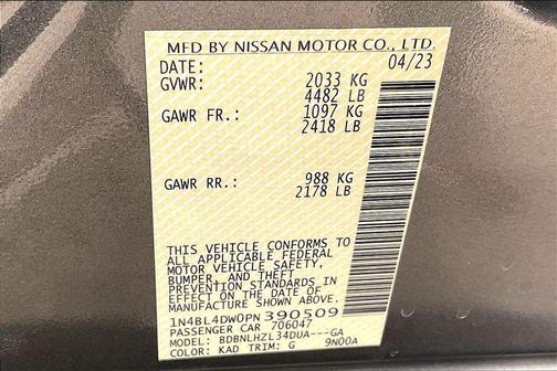 2023 Nissan Altima 2.5 SV