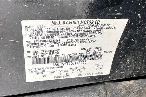 2012 Ford Taurus SHO