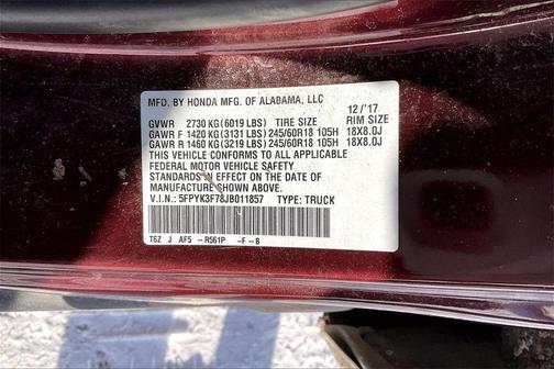 2018 Honda Ridgeline RTL-E