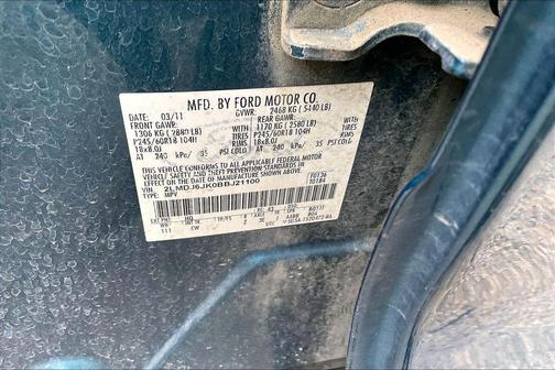 Blue Metallic 2011 Lincoln MKX Base