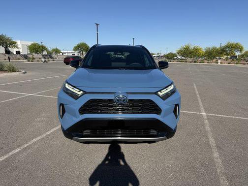 Cavalry Blue/Midnight Black Metallic 2023 Toyota RAV4 Hybrid SE