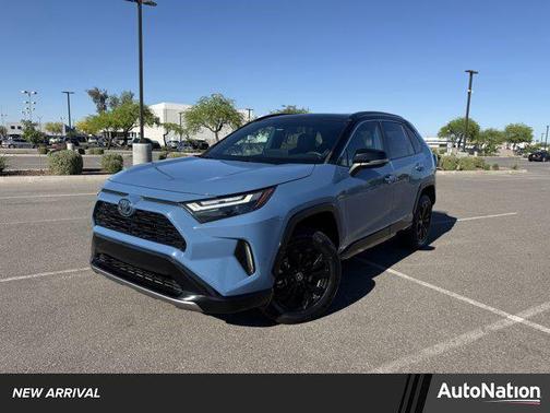 Cavalry Blue/Midnight Black Metallic 2023 Toyota RAV4 Hybrid SE