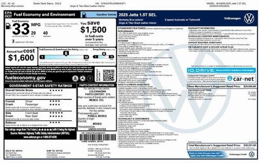 2025 Volkswagen Jetta 1.5T SEL