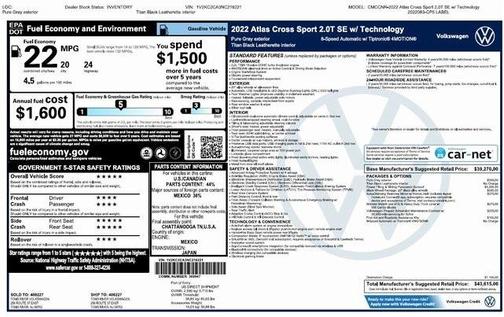 2022 Volkswagen Atlas Cross Sport 2.0T SE w/Technology