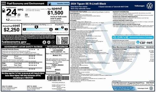 2024 Volkswagen Tiguan 2.0T SE R-Line Black