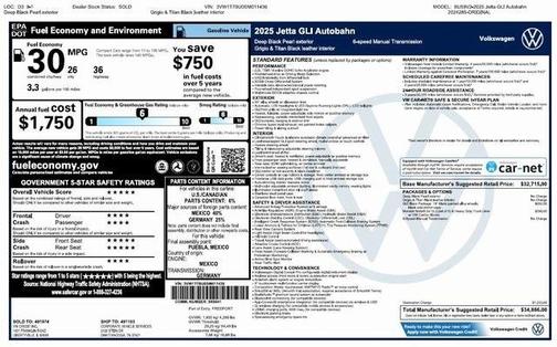 2025 Volkswagen Jetta GLI 2.0T Autobahn