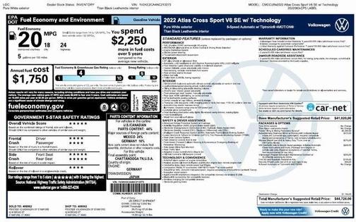 2022 Volkswagen Atlas Cross Sport 3.6L V6 SE w/Technology