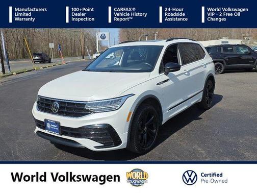 Opal White Pearl Effect 2024 Volkswagen Tiguan 2.0T SE R-Line Black SUV