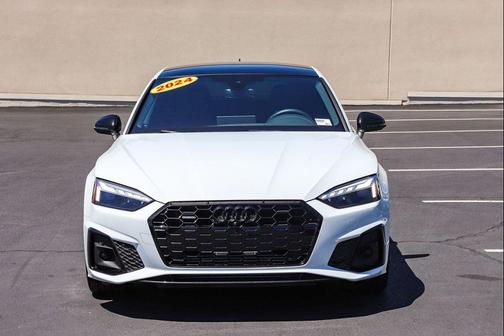 Glacier White Metallic 2024 Audi A5 Sportback 45 S Line Premium Plus