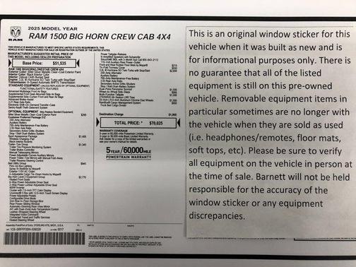2025 RAM 1500 Big Horn/Lone Star