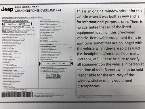 2018 Jeep Grand Cherokee Overland