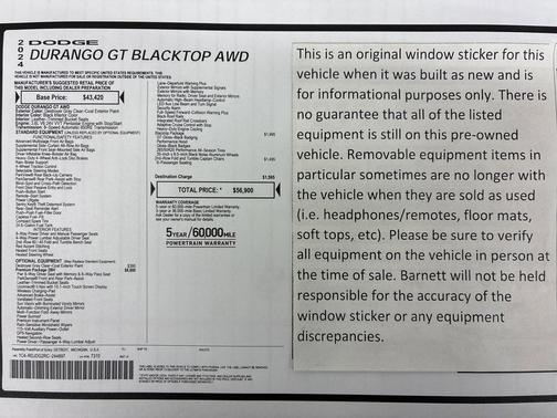 Destroyer Gray Clearcoat 2024 Dodge Durango GT Premium AWD