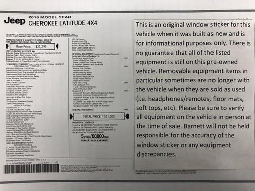 2016 Jeep Cherokee Latitude