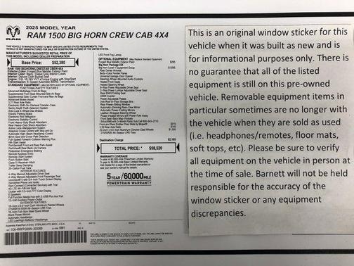 2025 RAM 1500 Big Horn/Lone Star