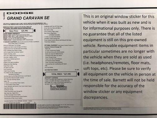 2017 Dodge Grand Caravan SE