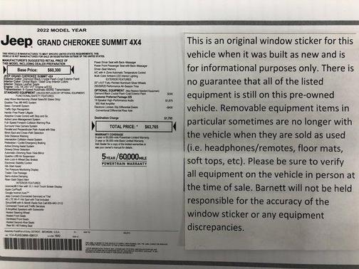 2022 Jeep Grand Cherokee Summit